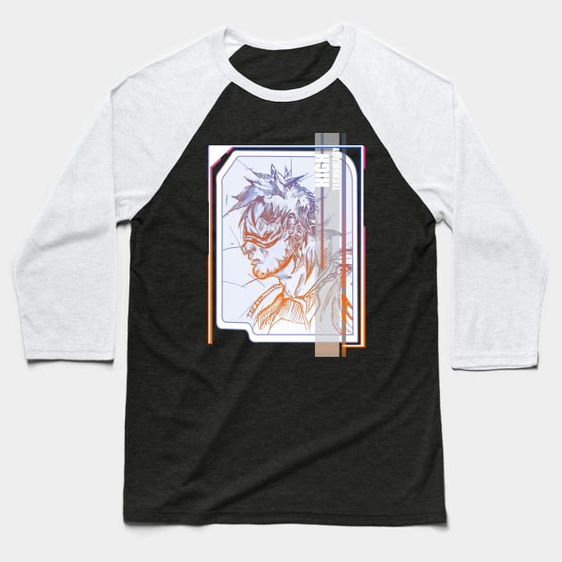 Sketch boy anime cyberpunk Baseball T-Shirt by Estef Mos Art